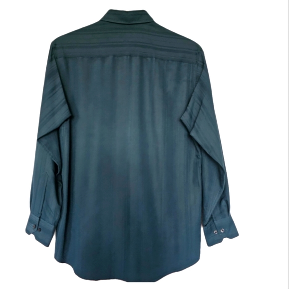 Mens Medium Long Sleeved teal button down dress shirt - Picture 2 of 4